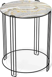 Журнальный столик Sheffilton SHT-CT53 (золотистый пепел/черный муар)