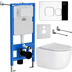 Унитаз Roxen Vortex Tornado в комплекте с инсталляцией StounFix Slim 6 в 1 964469 (кнопка: хром глянец)