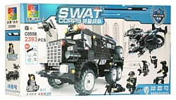 WOMA TOYS Swat Corps C0558 Бронированный грузовик и вертолёт