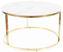 Журнальный столик Signal Sabine (эффект белого мрамора/золотой) Журнальный столик Signal Sabine (эффект белого мрамора/золотой)