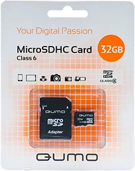 Карта памяти QUMO microSDHC (Class 6) 32GB QM32GMICSDHC6