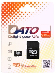 DATO microSDHC Class 10 UHS-I U1 16GB + SD adapter