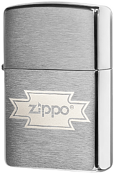 Zippo Logo Script Brushed Chrome 200