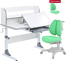 Anatomica Study-100 Lux + органайзер с зеленым креслом Armata Duos (белый/серый)