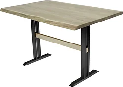 Кухонный стол Buro7 Двутавр 110 (с обзолом, дуб беленый/черный)