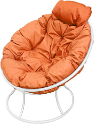 M-Group Папасан мини 12060107 (белый/оранжевая подушка)