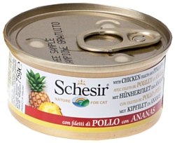 Schesir С куриным филе и ананасами для кошек (0.075 кг) 14 шт.