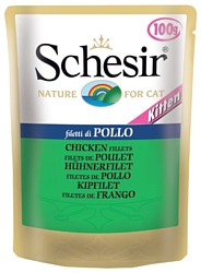 Schesir (0.1 кг) 1 шт. Кусочки в желе. Куриное филе. Влажный корм для котят