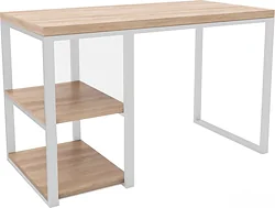 Стол для работы Hype Mebel Дэск-2 110x50 (белый/дуб галифакс натуральный)