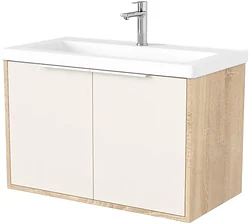 Тумба под умывальник Дабер 018 Тобага/Эридан 80 Т18.8Т.0.18Б (бежевый/дуб бардолино/ручка белая)