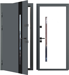 Guard Inox Black 2 96x205 (левая, Ral 7016/экосатин белый)