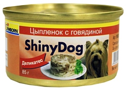 Gimborn (0.085 кг) 6 шт. ShinyDog консервы. Цыпленок с говядиной