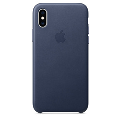 Apple Leather Case для iPhone XS Midnight Blue