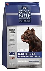 Gina Elite (12 кг) Grain Free Large Breed Dog Turkey, Sweet Potato & Cranberry