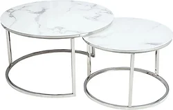 Журнальный столик Signal Atlanta B (белый мрамор/хром) Журнальный столик Signal Atlanta B (белый мрамор/хром)