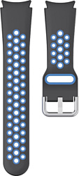 Ремешок Rumi Sport N-style силиконовый для Samsung Galaxy Watch4/5 (20 мм, черный/синий)