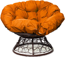M-Group Папасан 12020207 (коричневый ротанг/оранжевая подушка)