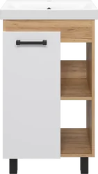 Тумба под умывальник Misty Крафт - 50 1 дв. (беж. зебрано/бел) ПВХ - П-Кра-07050-011 Тумба под умывальник Misty Крафт - 50 1 дв. (беж. зебрано/бел) ПВХ - П-Кра-07050-011