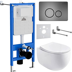 Унитаз Roxen Egg в комплекте с инсталляцией StounFix Slim 6 в 1 964237 (кнопка: оружейная сталь) Унитаз Roxen Egg в комплекте с инсталляцией StounFix Slim 6 в 1 964237 (кнопка: оружейная сталь)