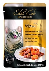 Edel Cat Пауч с Курицей и Уткой в желе (0.1 кг) 20 шт.