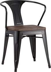 Stool Group Tolix ARM wood c подлокотниками (черный)