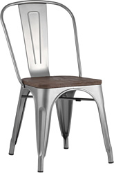 Stool Group Tolix Wood YD-H440B-W YG-15 (серебристый матовый/темное дерево)