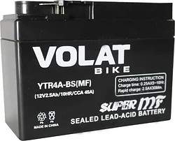 Аккумулятор для мотоцикла VOLAT YTR4A-BS(MF) R+ (2.5Ah) Аккумулятор для мотоцикла VOLAT YTR4A-BS(MF) R+ (2.5Ah)
