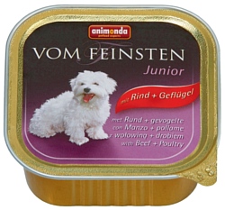 Animonda Vom Feinsten Junior для щенков и юниоров с говядиной и печенью птицы (0.15 кг) 1 шт.