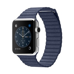 Apple Watch 42mm Stainless Steel with Blue Leather Loop (MJ452)