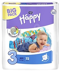 BELLA Baby Happy 3 MIDI (5-9 кг) 72 шт