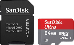 SanDisk Ultra microSDXC 64GB + адаптер (SDSQUNC-064G-GN6IA)