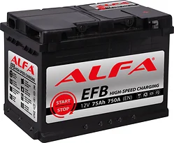Автомобильный аккумулятор ALFA EFB 75 R (75Ah)