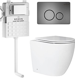 Унитаз Roxen Antares в комплекте с инсталляцией Attach 5 в 1 967074 (кнопка: оружейная сталь)