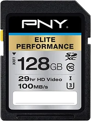 Карта памяти PNY SDXC Elite Performance (Class 10) 128GB (P-SDX128U395-GE)