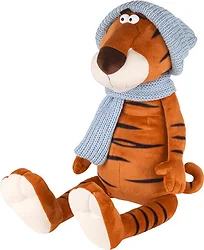 Мягкая игрушка Maxitoys Luxury Тигр Гоша в вязаном шарфе и шапке MT-MRT022103-20