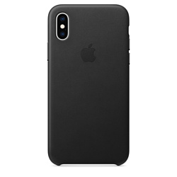 Apple Leather Case для iPhone XS Black