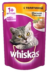 Whiskas (0.085 кг) 1 шт. Мясной паштет с телятиной для взрослых кошек