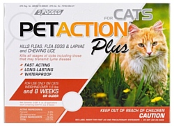 PetAction капли от блох и клещей Plus для кошек и котят