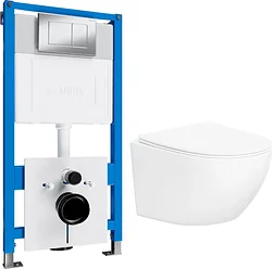 Унитаз Lauter Sulzdorf с микролифтом и кнопкой смыва 219701J (белый/хром)