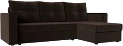 Угловой диван Лига диванов Атланта Б/С правый 117046 (микровельвет коричневый)
