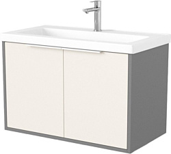 Тумба под умывальник Дабер 018 Тобага/Эридан 80 Т18.8Т.0.19Б (бежевый/серый/ручка белая)