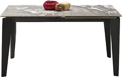 Кухонный стол Halmar Felix раскладной 141-201/81/76 (серый мрамор/черный)