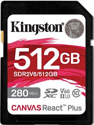 Карта памяти Kingston Canvas React Plus V60 SDXC 512GB