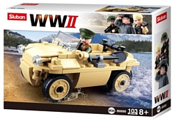 Конструктор SLUBAN WW2 M38-B0690 Грузовик-амфибия