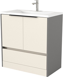Тумба под умывальник Дабер 017 Andrea Elen 80 Т17.8А.0.19Ч (бежевый/серый/ручка черная)