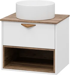 Тумба под умывальник Brevita Bergen 60 BER-07060-19-01-1Я (белый/темное дерево)