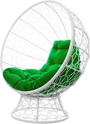 M-Group Кокос на подставке 11590104 (белый ротанг/зеленая подушка)