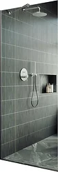 Душевая перегородка MaybahGlass 195x79 MGD-695-5у (прозрачное стекло/хром матовый)