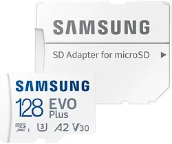 Карта памяти Samsung EVO Plus 2021 microSDXC 128GB (с адаптером) Карта памяти Samsung EVO Plus 2021 microSDXC 128GB (с адаптером)