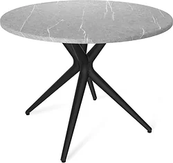 Кухонный стол Sheffilton SHT-TU30/TT 90 МДФ (черный/серый мрамор)